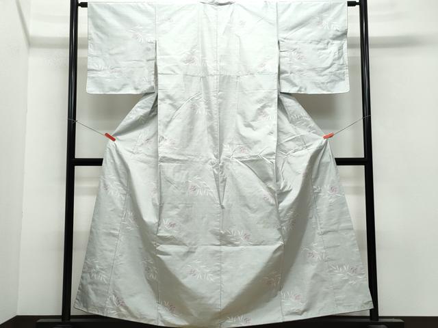 平和屋着物○本場大島紬 白大島 9マルキ 雪輪楓鼓文 正絹 逸品