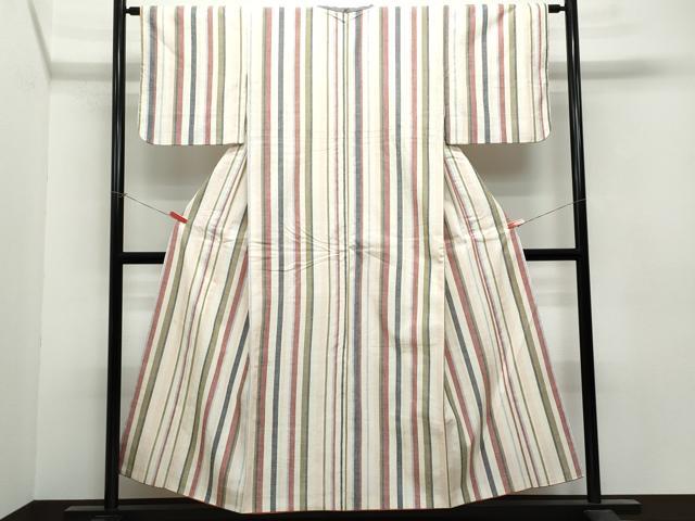 平和屋着物●上質な紬　縞　正絹　逸品　AAAV7397zg 平和屋着物○上質な紬 縞 正絹 逸品 AAAV7397zg