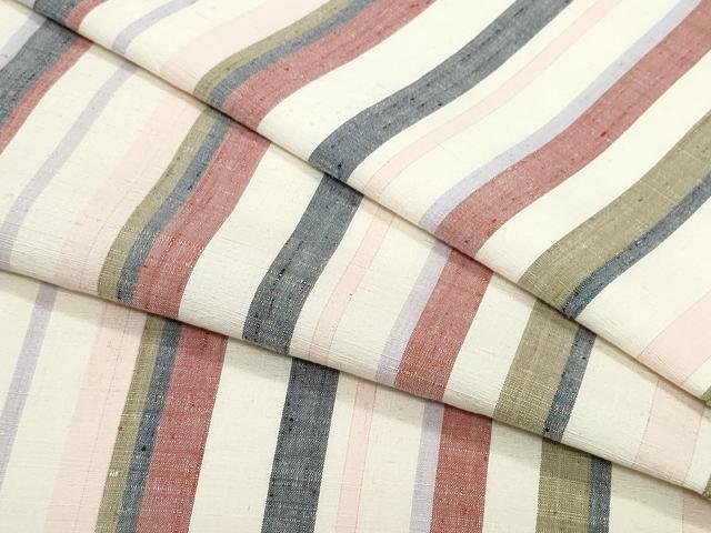 平和屋着物●上質な紬　縞　正絹　逸品　CAAU9732vf