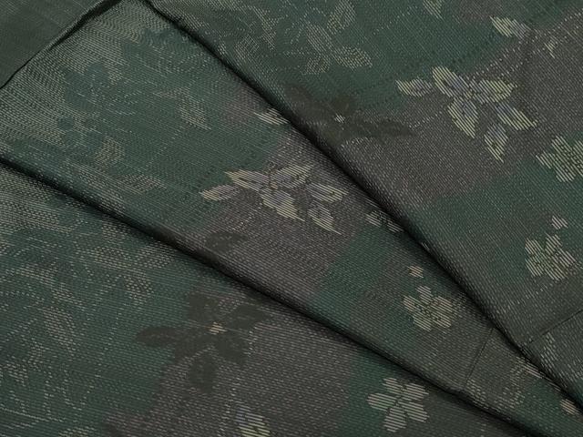 平和屋着物●本場大島紬　草花文　正絹　逸品　CAAU9733vf