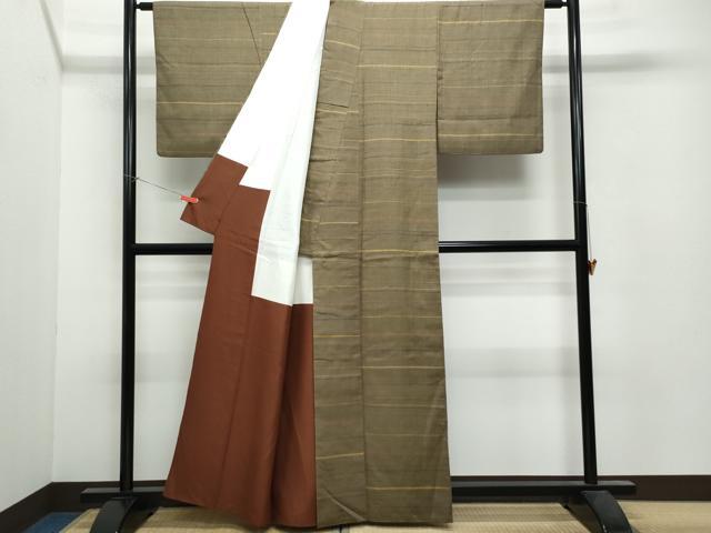 平和屋着物○極上 郡上紬 横縞 正絹 逸品 CAAU9737vf 平和屋着物○本場