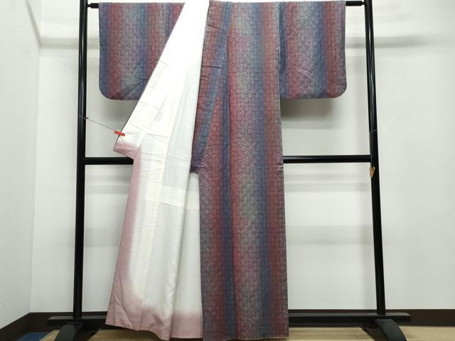 平和屋着物○上質な紬 絞り 漢方染 霞文 正絹 逸品 CAAU9740vf