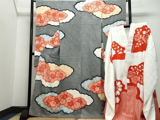 平和屋着物○伝統工芸師 服部光擴 江戸小紋 訪問着 流水風景