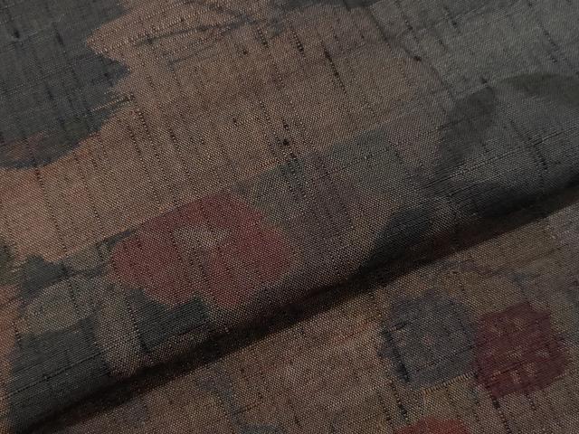 平和屋着物○小千谷紬 百柄 花蝶唐草文 正絹 逸品 CAAU9754vf