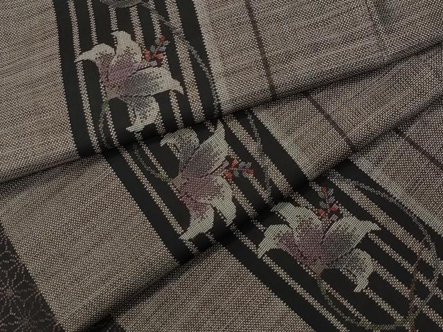 平和屋着物●本場大島紬　9マルキ　花唐草文　正絹　逸品　CAAU9867vf