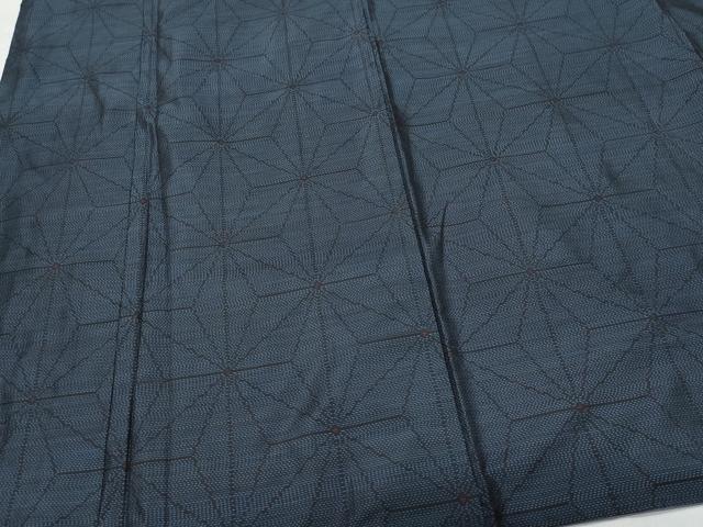 平和屋着物●本場大島紬　麻の葉文　やまと誂製　正絹　逸品　CAAU9874vf 平和屋着物○本場大島紬 麻の葉文 やまと誂製 正絹 逸品 CAAU9874vf