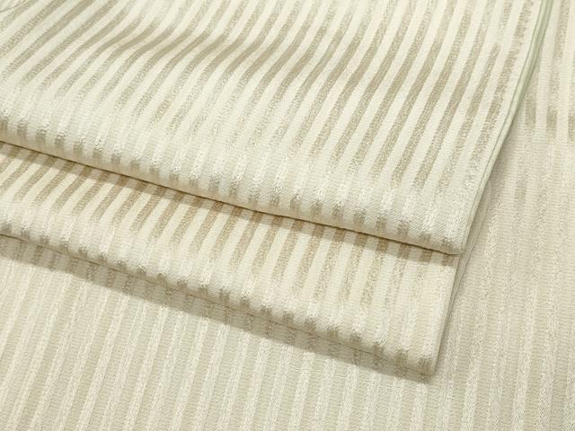 平和屋着物●上質な色無地　縞地紋　亜麻色　正絹　逸品　CAAU9887vf