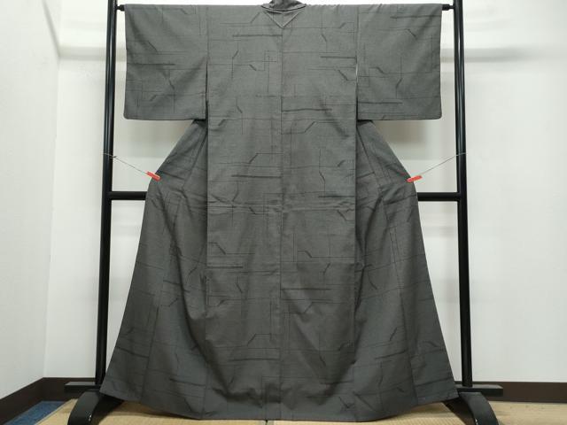 平和屋着物○本塩沢 110亀甲 横段吉祥文 正絹 逸品 AAAU8260zg