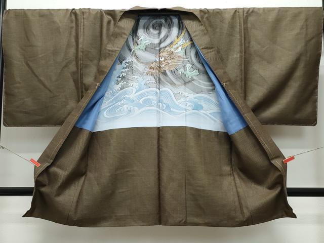 平和屋着物○男性 紬 100亀甲 正絹 逸品 未使用 CAAU9713vf