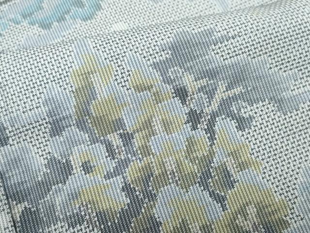 平和屋着物○都喜ヱ門 本場大島紬 白大島 7マルキ 風景草木