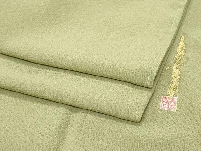 平和屋着物●上質な色無地　作家物　油色　正絹　逸品　CAAU9952vf