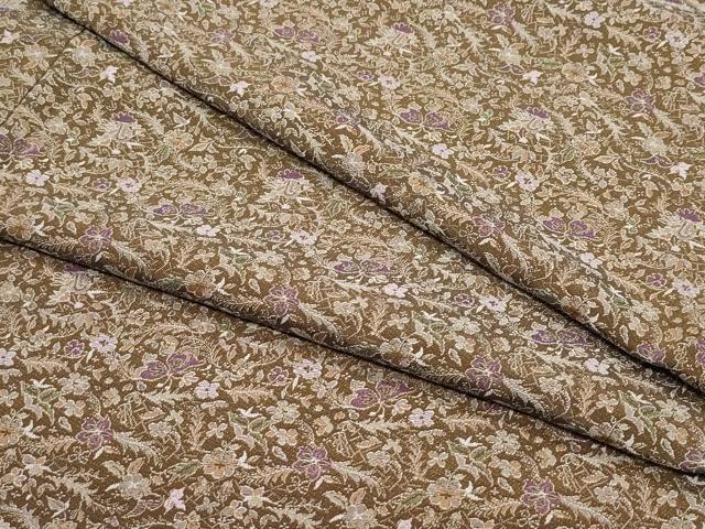 平和屋着物●上質なお召　更紗花唐草文　正絹　逸品　CAAU9993vf