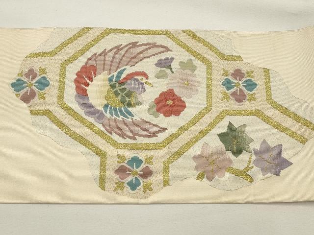 平和屋着物○爪掻き本綴れ 八寸名古屋帯 横段文 金