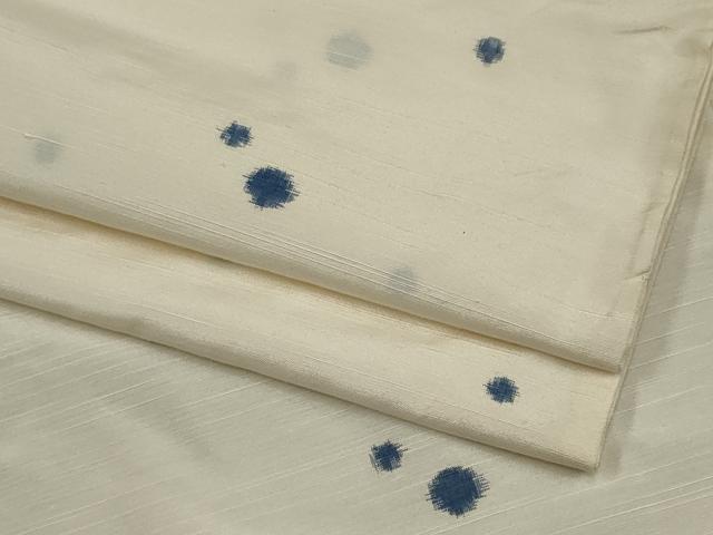 平和屋着物▽上質な紬　単衣　水玉文様　正絹　逸品　CAAV0896ou