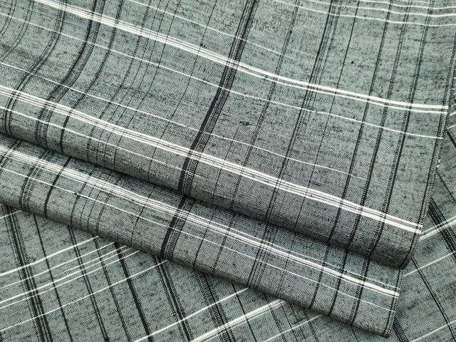 平和屋着物▽上質な紬　単衣　樹林文　正絹　逸品　CAAV0903ou