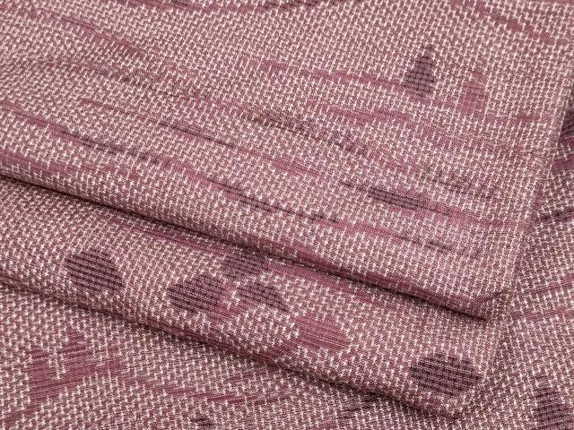 平和屋着物▽上質な紬　単衣　樹林文　正絹　逸品　CAAV0907ou