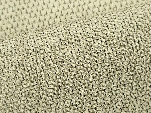 平和屋着物▽本塩沢 単衣 市松文様 黒地 正絹 逸品 CAAV3754dy