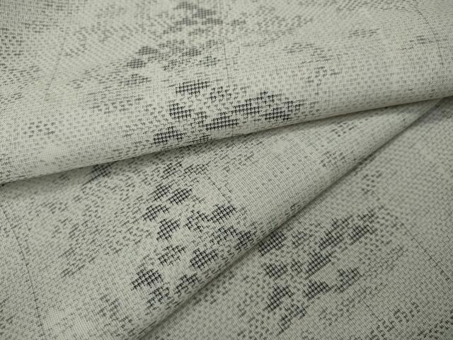 平和屋着物＊夏物　本場大島紬　夏大島　白大島　枝葉文　正絹　逸品　CAAV2977ut