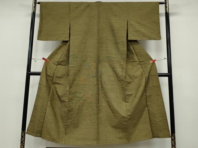 K0903 未使用品 逸品 単衣 夏向き 変わり織 正絹 付下 ます岩屋誂え 平和屋着物▽上質な紬 単衣 縞 正絹 逸品 CAAV3170ut