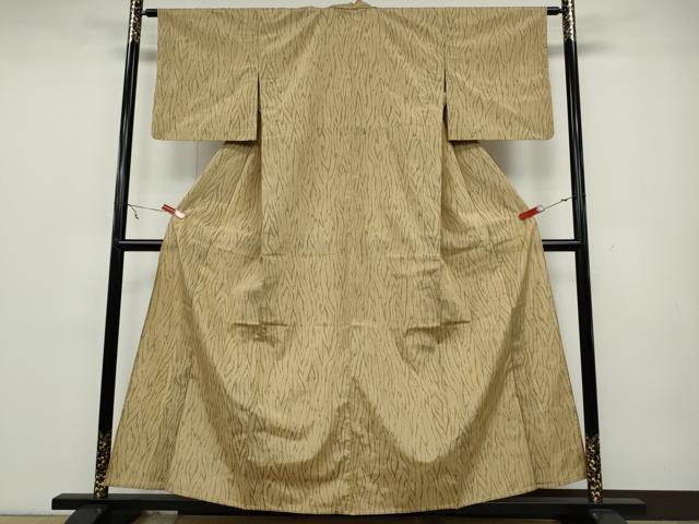 平和屋着物▽上質な紬　単衣　杢目文様　正絹　逸品　CAAV3174ut 平和屋着物▽上質な紬 単衣 杢目文様 正絹 逸品 CAAV3174ut