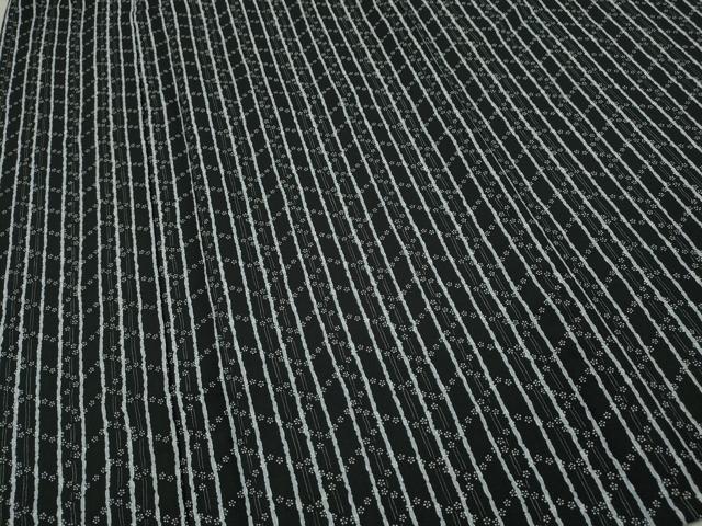 平和屋着物▽小紋 単衣 檜垣花間道 黒地 洗える着物 CAAV3182ut