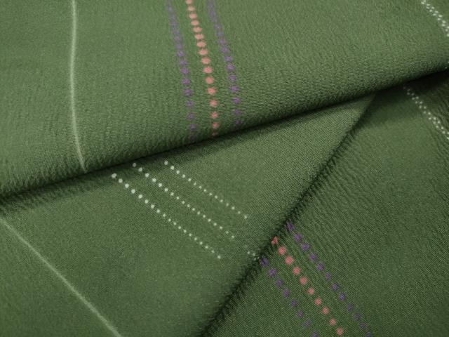 平和屋着物▽小紋　単衣　吉祥間道　洗える着物　CAAV3194ut