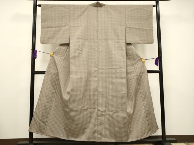 平和屋着物▽小紋　単衣　格子柄　CAAV3710dy 平和屋着物▽小紋 単衣 格子柄 CAAV3710dy