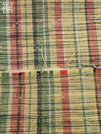 平和屋着物▽上質な紬 単衣 花織 縞 正絹 逸品 CAAV3715dy