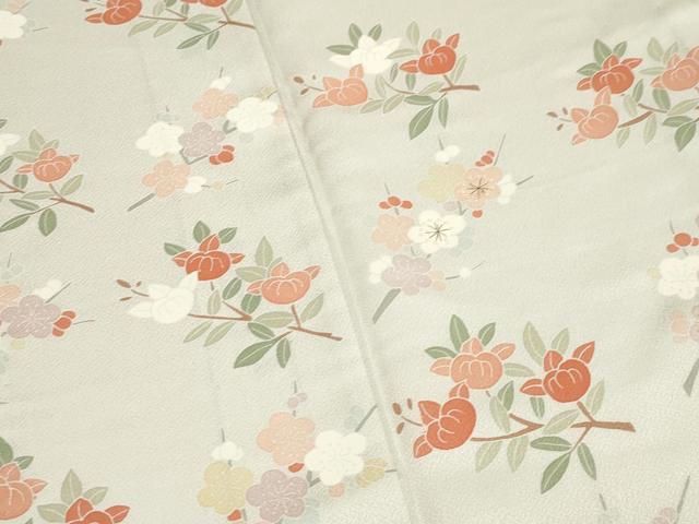 平和屋着物○上質な小紋 紬地 総刺繍 立雛 玩具文 正絹