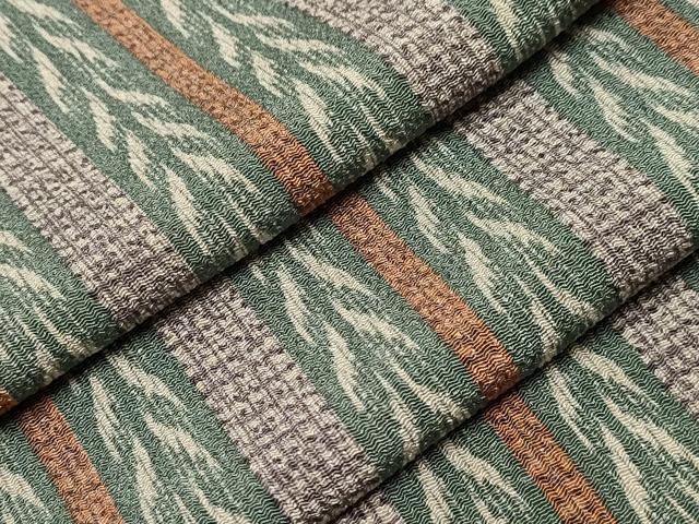 平和屋着物▽上質な小紋　単衣　吉祥間道　鬼しぼ縮緬　正絹　逸品　CAAV3724dy