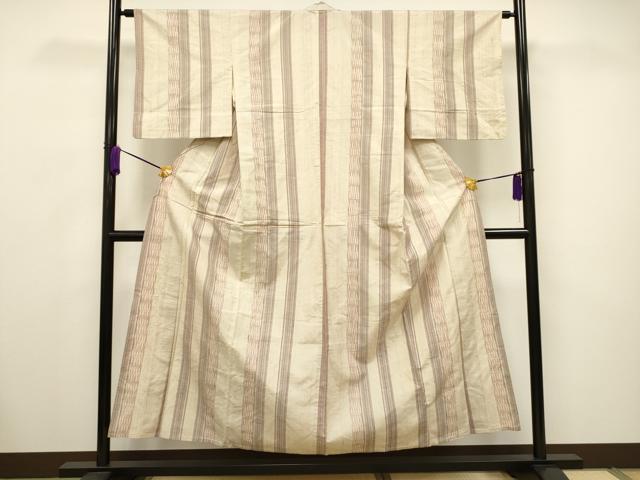 平和屋着物▽上質な紬　単衣　縞　正絹　逸品　CAAV3737dy 平和屋着物▽上質な紬 単衣 縞 正絹 逸品 CAAV3737dy 平和屋着物
