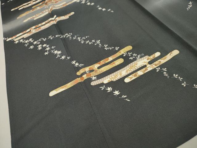 平和屋着物▽訪問着 単衣 工霞花文 暈し染め 金彩 鬼しぼ縮緬 正絹