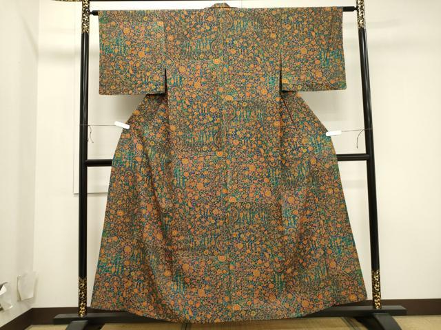 平和屋着物○本場大島紬 人物風景文 正絹 逸品 BAAT6684hv