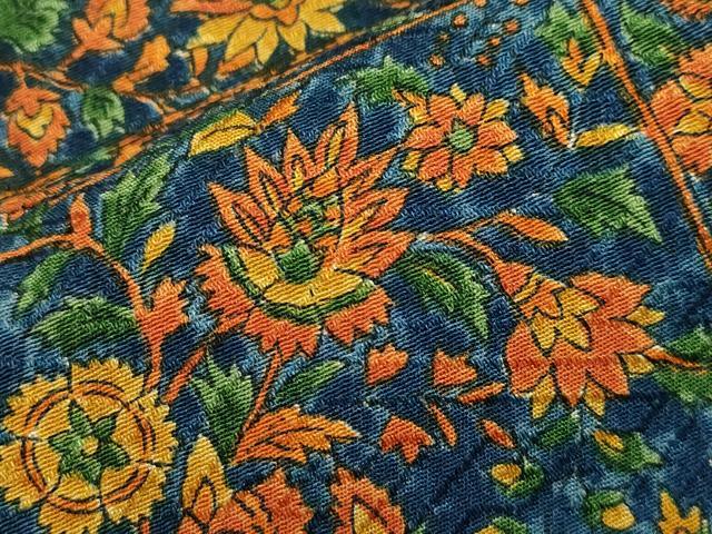 平和屋着物▽上質な小紋 単衣 吉祥更紗花文 正絹 逸品 CAAV3749dy