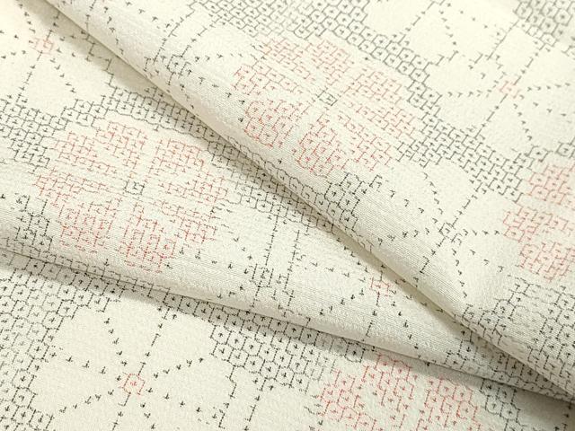 平和屋着物▽本塩沢　単衣　舞花間道　正絹　逸品　CAAV3770dy