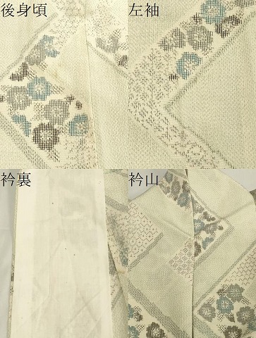 平和屋着物▽本塩沢 単衣 吉祥花文 正絹 逸品 CAAV3779dy