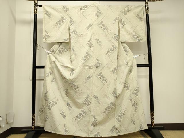 平和屋着物○本塩沢 立涌花文 正絹 逸品 AAAV9163np