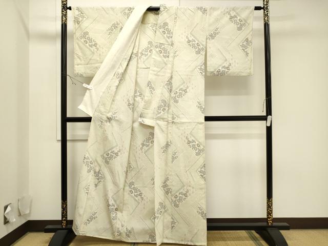 平和屋着物▽本塩沢 単衣 舞蝶文 正絹 逸品 CAAV9512ze