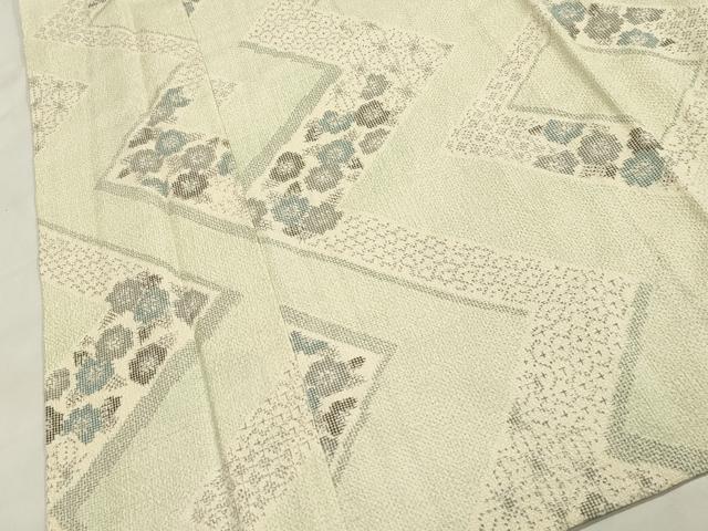 平和屋着物▽本塩沢 単衣 吉祥花文 正絹 逸品 CAAV3779dy