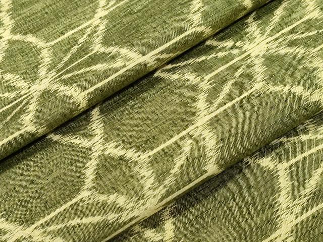 平和屋着物▽上質な紬　単衣　麻の葉文様　正絹　逸品　CAAV3782dy