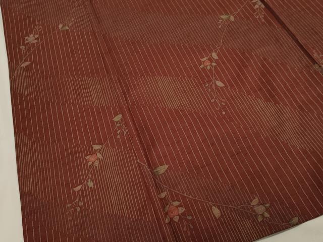 平和屋着物▽上質な小紋　単衣　紬地　橘文　正絹　逸品　CAAV3788dy_4