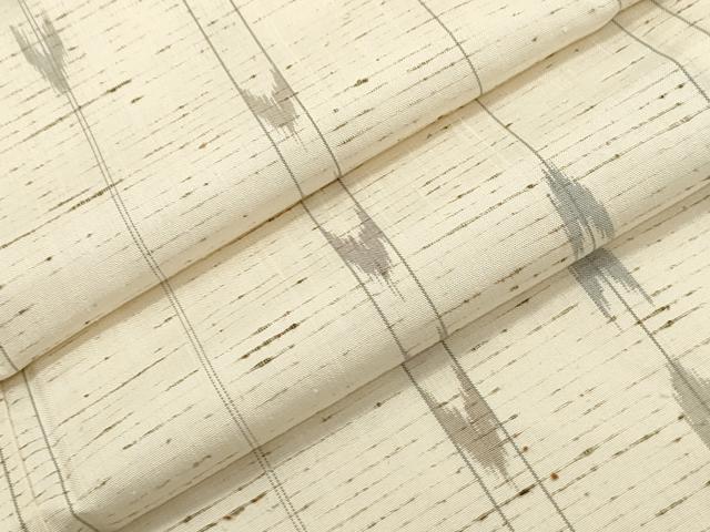 平和屋着物▽ぜんまい紬　単衣　矢羽文　三越扱い　正絹　逸品　CAAV3790dy