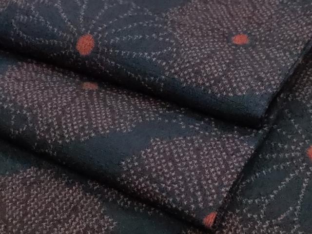 平和屋着物▽小紋　単衣　舞花文　CAAV3799dy