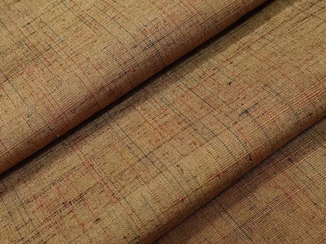 平和屋着物▽上質な紬　単衣　霞文　正絹　逸品　CAAV3800dy