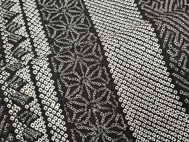 平和屋着物●上質な小紋　総絞り　麻の葉吉祥間道　正絹　逸品　CAAV4229in