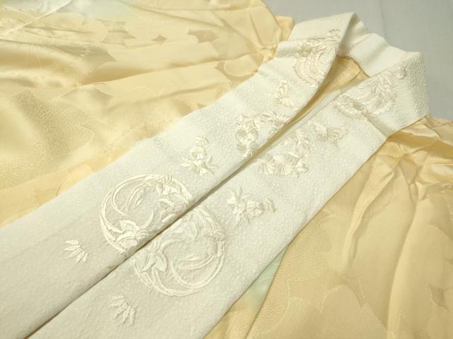 平和屋着物○振袖用長襦袢 無双仕立て 貝桶楓花地紋 黄朽葉