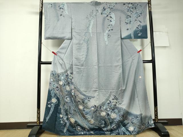 平和屋着物●訪問着　作家物　絞り　辻が花　金彩　正絹　逸品　CAAV4692vp