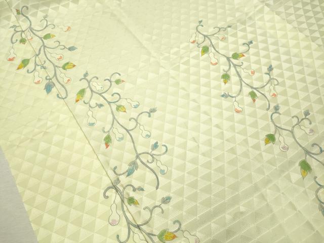 平和屋着物○長襦袢 無双仕立て 瓢箪唐草文 鱗地紋 正絹 逸品 CAAV4717vp