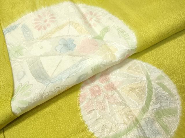 平和屋着物●振袖用長襦袢　絞り　花毬地紋　さが美扱い　半衿刺繍　正絹　逸品　CAAV4719vp 平和屋着物○振袖用長襦袢 絞り 花毬地紋 さが美扱い 半衿刺繍