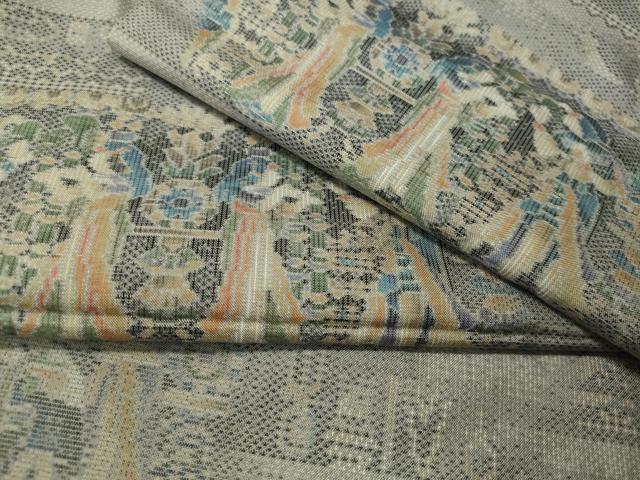 平和屋着物●本場大島紬　9マルキ　総絣　エジプト壁画文様　正絹　逸品　CAAV4720vp